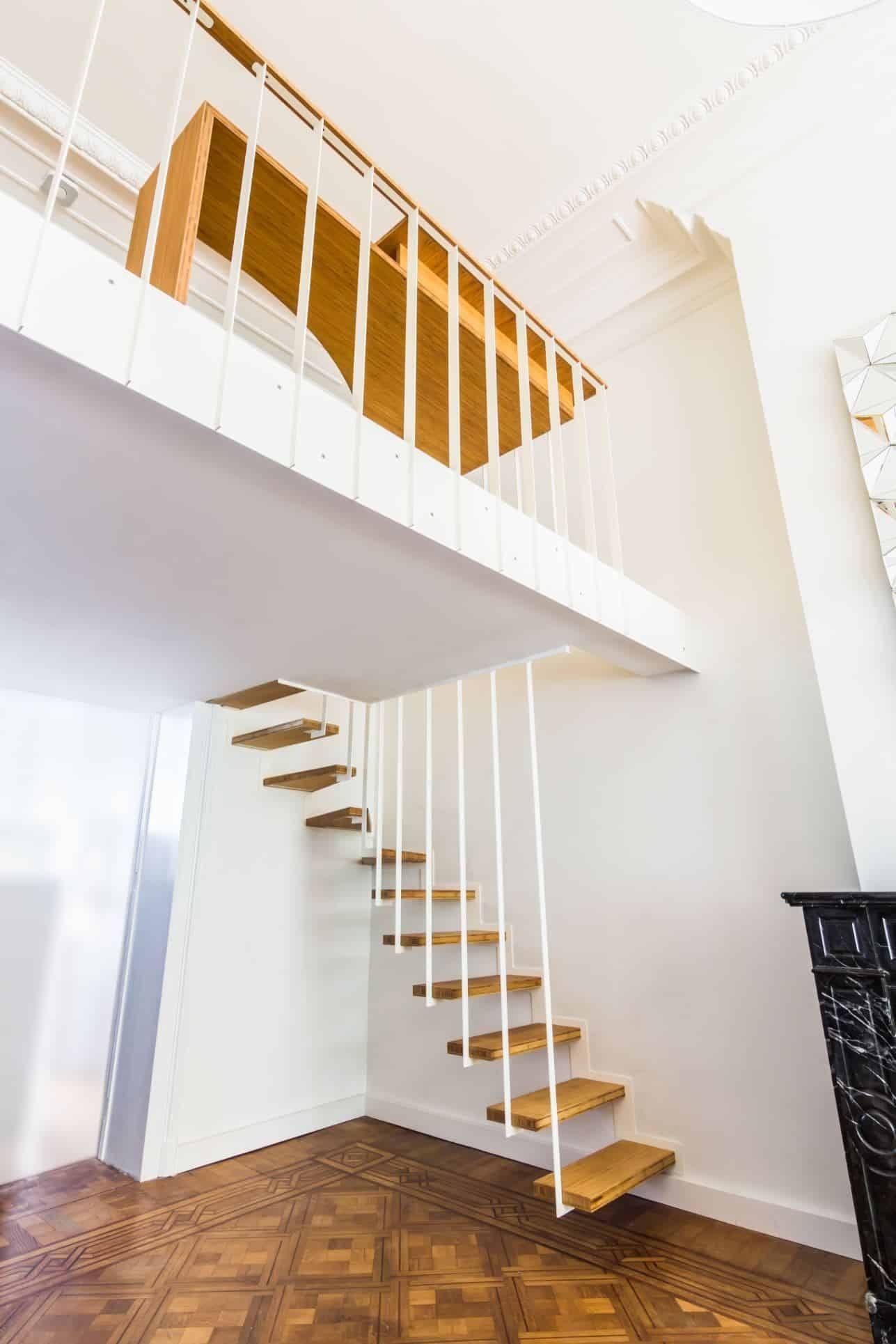 Escalier Up avec rambarde et bureau sur-mesure